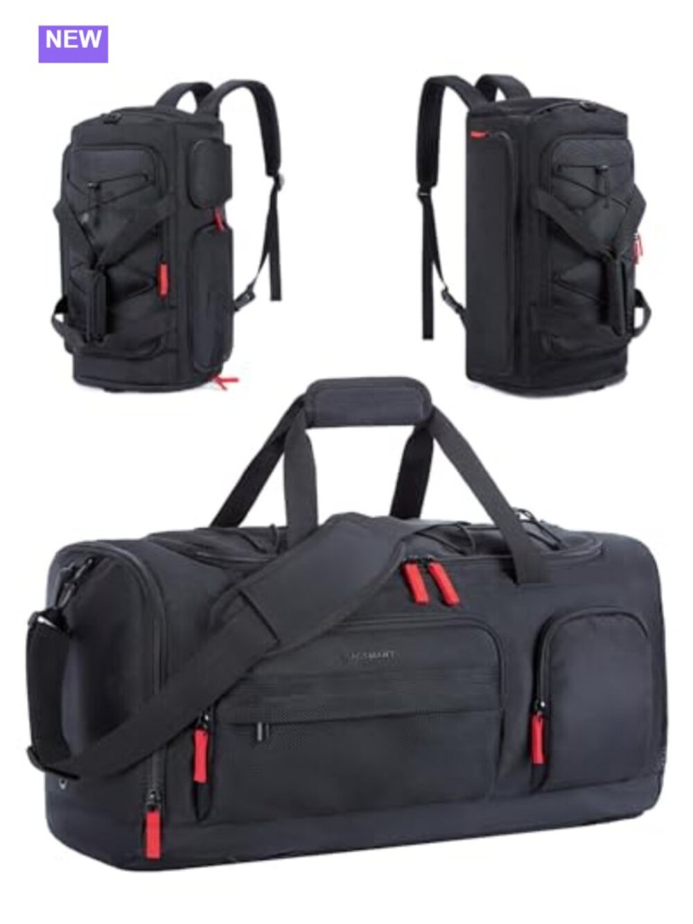 BAGSMART Gym Bag 3-in-1 Duffel Backpack with Shoe Compartment & Laptop Sleeve